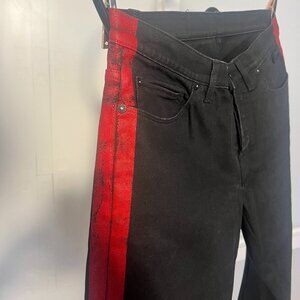 ZADIG & VOLTAIRE DARK JEANS RED PAINT STRIPE
